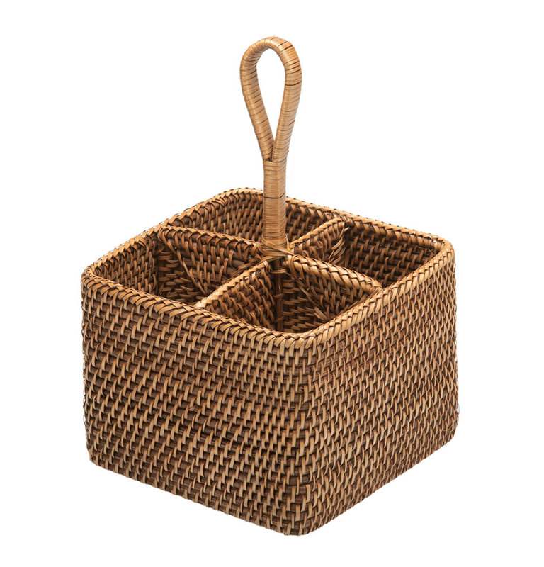 Kouboo Rattan Bottle and Silverware Caddy Basket & Reviews Wayfair